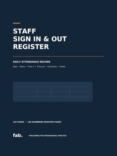 Staff Sign In & Out Register : cover artwork